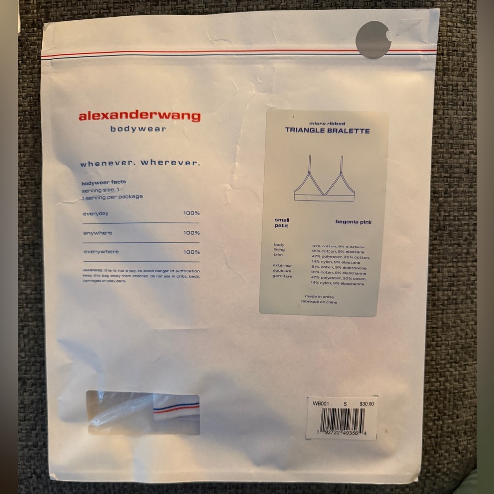 NWT Alexander Wang Triangle Bralette in Begonia Pink‎ - Picture 6 of 6